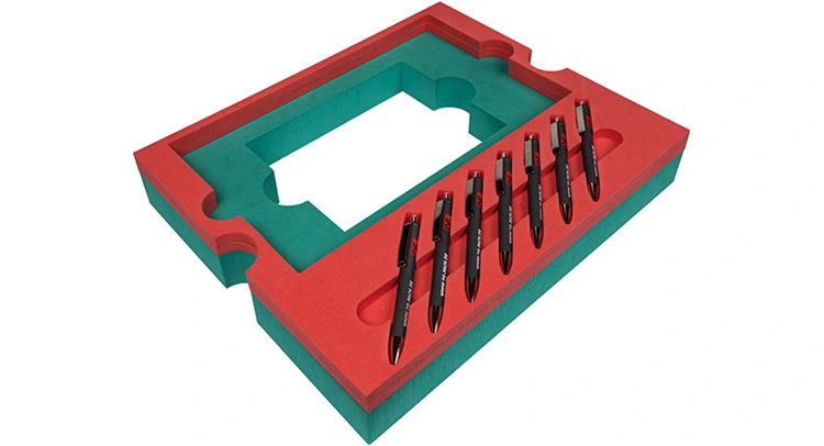 Farbige Kombiverpackung aus Schaumstoff