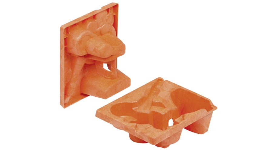 reinpapier-Konturverpackung in Orange