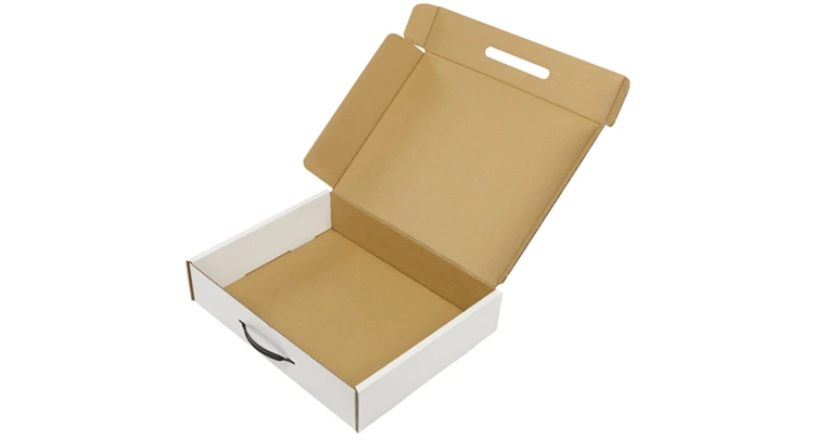 Klappdeckelschachtel aus Wellpappe mit Haltegriff