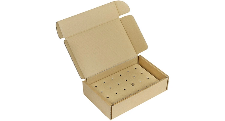 Wellpappe Klappschachtel mit Lochinlay