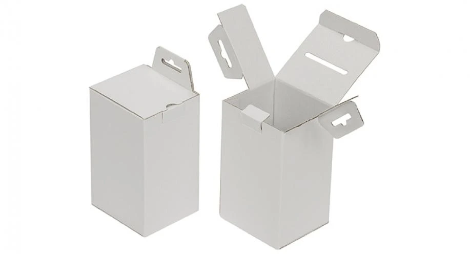 Wellpappe-Faltschachtel in Weiß
