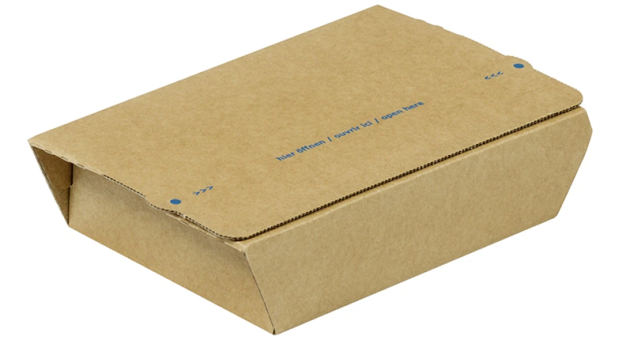 Wellpappe-Fixierverpackung mit Aufreißlasche