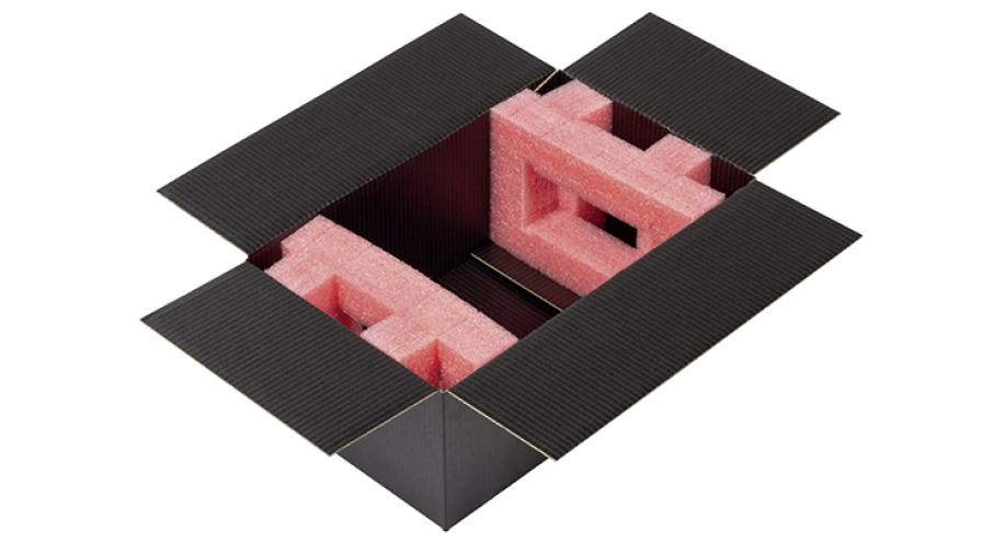 ESD-Schachtel mit Seitenpolsterung